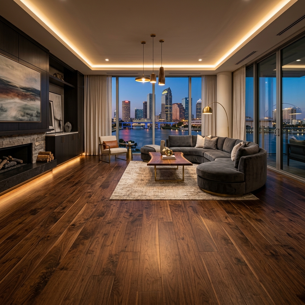 Premium hardwood flooring in a modern Tampa home
